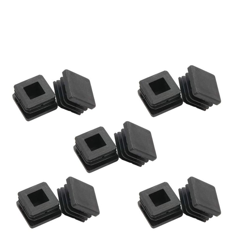 Comidox 10 Pcs Square Tube Plastic Hole Plug 1x1 Inch Cap Cover Tube Chair Glide Insert,Fitness Equipment,Steel Wood Furniture Cap Pipe Plug - Image 1